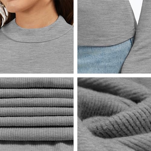 Jeqeocafy Women's Knitted Rib Mock Neck Long Sleeve Tshirt Fall Fashion Basic Thermal Underwear Tops Winter Clothes 2026 view 2