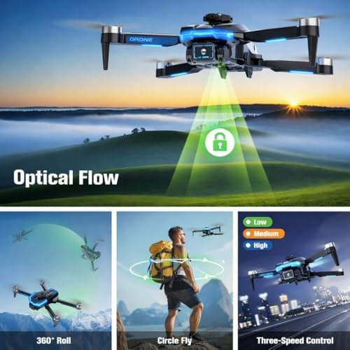 Drone with Camera 1080P with Brushless Motor Mini Drone for Beginner, Long Fly Time, One Key Start, Headless Mode, 2 Batteries, RC Quadcopter Helicopter Toy Gifts for Teen Boys and Girls (White) view 5