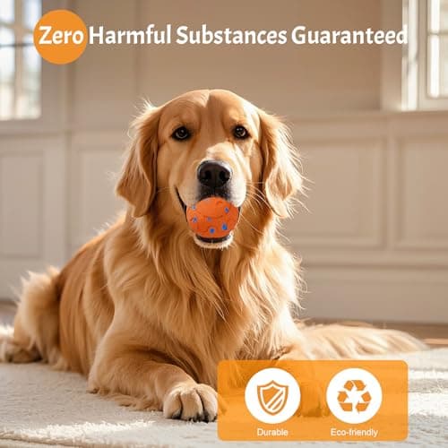 Fsitego Smart Interactive Dog Toy Ball – Automatic Moving, Bouncing & Rolling, 3 Modes, Chew-Proof E-TPU Shell, Waterproof, Rechargeable, for Medium and Large Dogs, Dark Red view 3