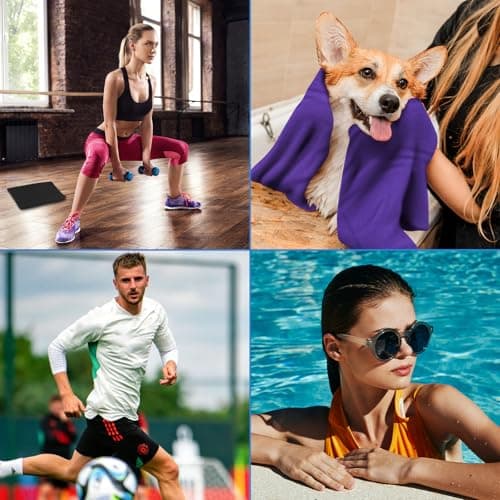 Yaozoon 4 Pack Cooling Towels Cloth for Neck and Face, Ice Cool Towel Cold Rags for Sports Gym Fitness Yoga Running Tennis Baseball Hiking Camping(Y-4PACK-02) view 7