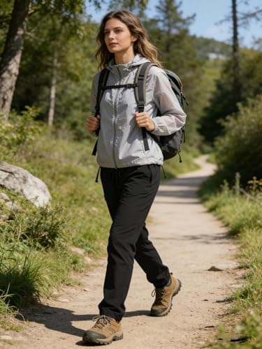 Womens Hiking Pants Water Resistant Quick Dry Sweatpants Elastic Waist UPF 50+ Cargo Lightweight Work Travel Casual view 3