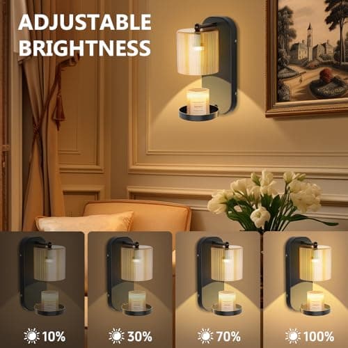 Wall Mounted Candle Warmer Lamp with Remote Control, Timer & Dimmer, Flameless Wax Melt Warmer for Jar Candles, Metal Wall Sconce for Home Fragrance & Decorative Lighting view 4