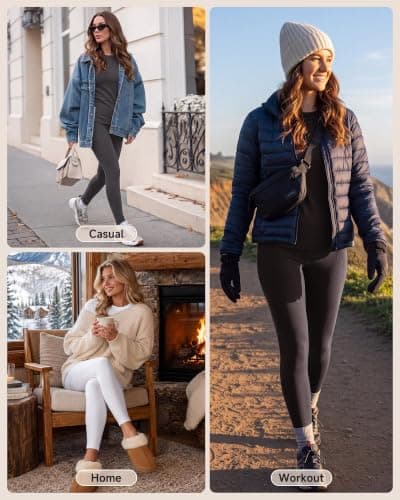 Thermal Underwear Set for Women Fleece Lined Winter Clothes Long Johns | Long Sleeve Top & Leggings Base Layer for Cold Weather, Moisture Wicking Lounge Set for Home, Work, Outdoor Activities view 5