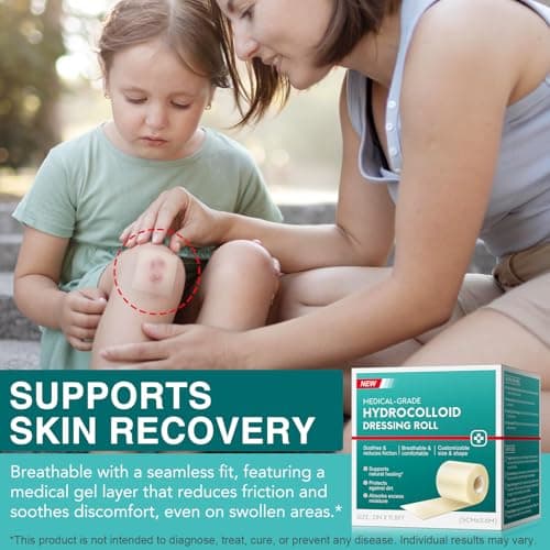 Hydrocolloid Roll for Wound Care (2IN X11.8FT), Medical Grade Self-Adhesive Hydrocolloid Patch Bandages for Wound Healing,Ultra-Thin & Waterproof, Scar Prevention, Burn Care view 3