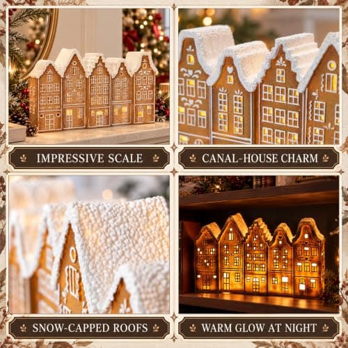 14.5-inch Lighted Gingerbread House Indoor Christmas Decorations view 4