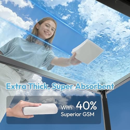 Tekswip Microfiber Glass Cleaning Cloth 6 Pack - 15.5x15.5 Inch Lint Free Streak Free Polishing Cloth for Windows and Mirrors, Fish Scale Nano Cleaning Cloth for Car Window Detailing view 3