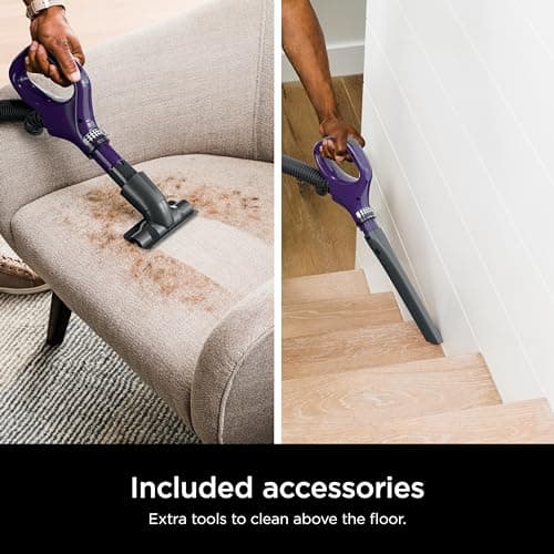 Shark Lift-Away Upright Vacuum with Powerfins, Self-Cleaning Brushroll, Anti-Allergen Complete Seal Technology, No Hair Wrap, LED Headlights, and Advanced Swivel Steering, Eggplant, ZD201 view 6
