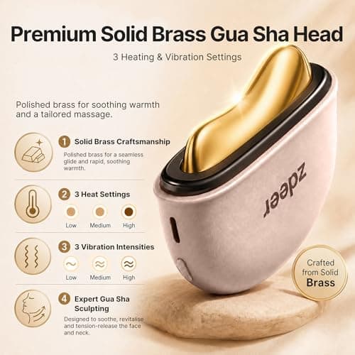 ZDEER GS5 Electric Heated Gua Sha Tool, Red Light Face Massager, Pink view 4