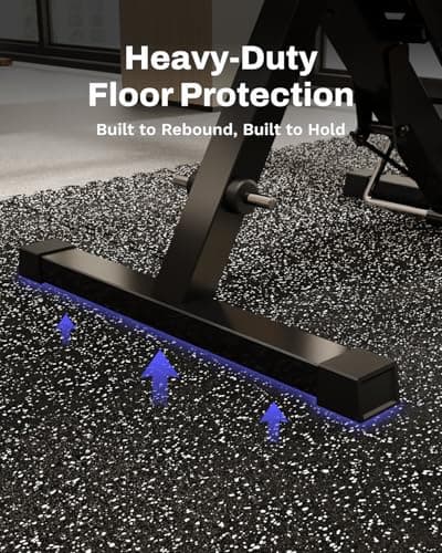 AIRHOP 0.56in Thick 48 Sq Ft Exercise Equipment Mats, 12 Tiles Upgraded Rubber Top with High Density EVA Foam, Large Interlocking Puzzle Gym Flooring for Home Gym, Heavy Weight Workout, 24 x 24in view 5