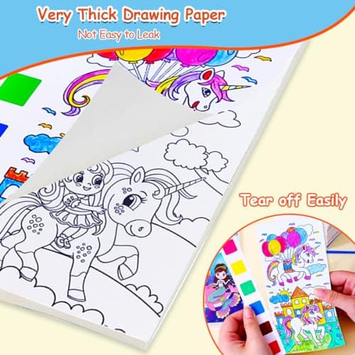 JUNQIU 4Pack Paint with Water Books for Kids, Watercolor Painting Coloring Books for Toddlers, Magic Paint Set, Arts and Crafts for Girls Gifts, Stocking Stuffers For Kids view 5