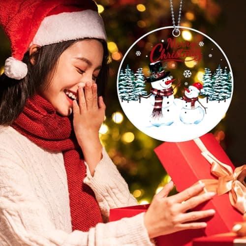 Snowman Christmas Ornaments 2026, Acrylic Snowman Ornament for Christmas Tree, Classic Unique Christmas Ornaments, Decoracion De Navidad, Cute Snowmen Gifts for Women view 4