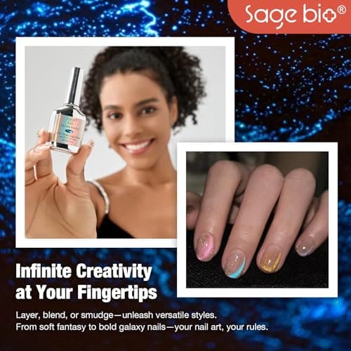 SAGEBIO Blue Tears Cat Eye Gel Nail Polish, 15ml, Long-Lasting for 4 Weeks, Magnetic Effect Gel for Stunning Nail Art, 06 view 5