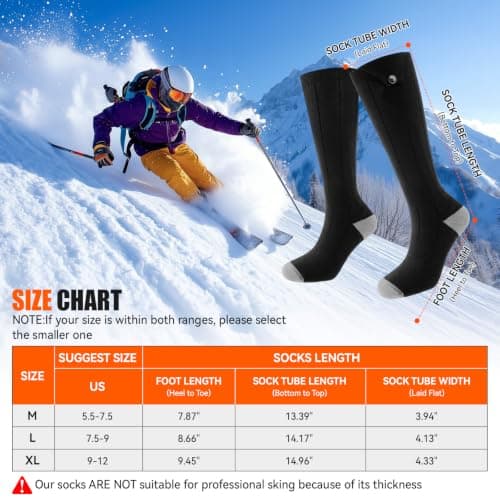 APP Heated Socks for Men Women, Rechargeable Electric 7000mah Skiing view 6