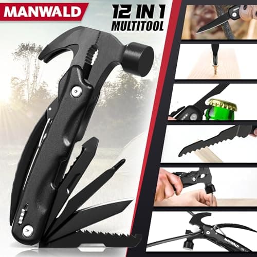 12 in 1 Multitool Hammer, Gifts for Dad, Camping Accessories Survival Gear, Cool Gadgets Gifts for Men, Husband, Boyfriends, Birthday Gifts for Women, Him view 3