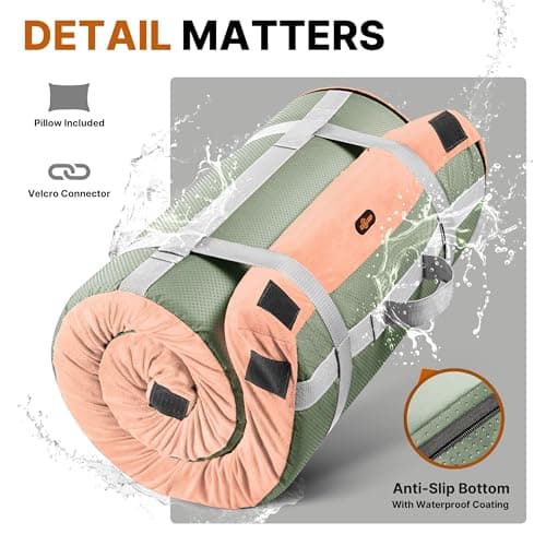 GAIALOOP Floor Memory Foam Car Camping Bed Glamping Roll Up Futon Mattress, Japanese Floor Sleeping Mat Camp Cot Mattress Pad Travel Guest Side Sleepers [Cot: 72 * 24 * 3''] view 6