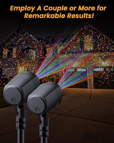Enjoyedled Christmas Projector Lights Outdoor,RGB 7-Color Combos, Black | 33ft RF Remote, IP65 Waterproof, 0.5/3/5/8H Timer, 4-Speed Modes, Indoor Base & Outdoor Stake for Home Garden Holiday Decor view 6