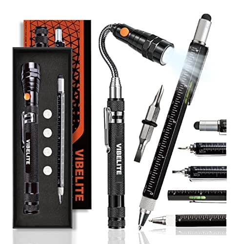 Magnetic Pickup Tool and 6 in 1 Multitool Pen with Touch Screen Stylus, Rulers, Bubble Level, Flathead, Phillips Screwdriver, Ballpoint Pen, BIrthday Gifts for Men, Him, Dad, Mechanic, Women, 2Pack view 7