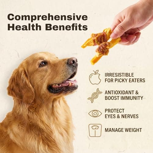 PETPHABET Chicken Wrapped Sweet Potato Apple Dog Treats - Healthy Jerky Dog Chews, Rawhide Free Training Treats for Small, Medium, Large Dogs, Soft Snacks High Protein & Low Fat, Easy to Digest, 14oz view 7