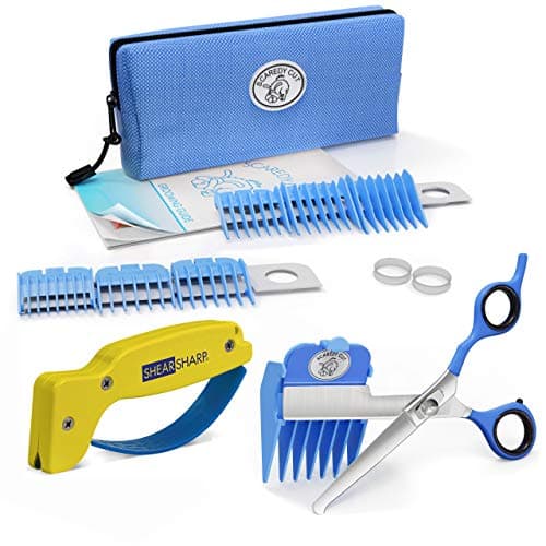 Scaredy Cut Silent Clipper + Sharpener Pet Grooming Kit, Blue, Right-Handed 17pc RH + Sharpener, Blue — image 1