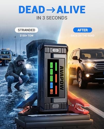 AVAPOW TJ68 10000A Battery Jumper Starter Portable with 4" HD Display | PD 65W Dual-Way Fast Charging, 12V Jump Box, For ALL Gas Engines, For Up to All Diesel Engines view 6