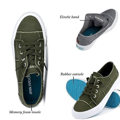 Womens Slip On Sneakers Low Tops Canvas Shoes for Women Casual Tennis Shoes Play Sneakers Fashion Shoes view 4