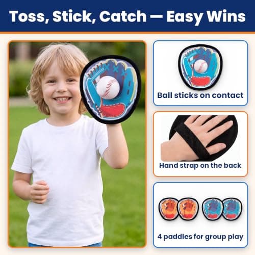 Velcro Ball and Catch Game Outdoor Toys for Kids Ages 3-12+ view 2
