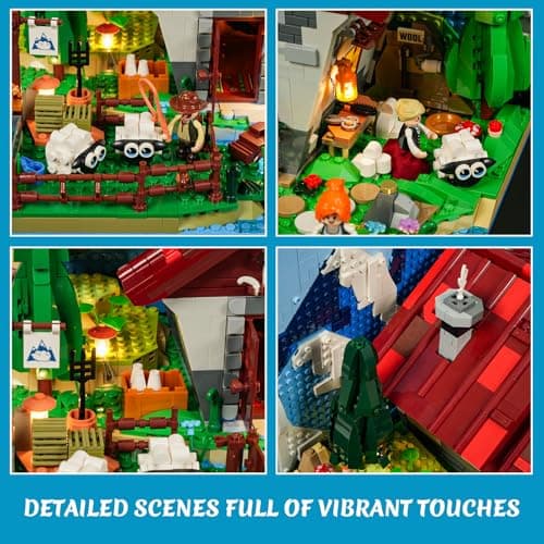 Lumibricks Farm Shepherd's-Cottage Lighting Building-Bricks-Set - Farm Life Sheep Stone House Collection LED Light Cottage Model Display Set 2265 Pcs for Adults view 6
