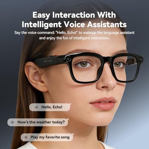XOOMEER AI Smart Glasses with 8MP Camera, 1080P Video Recording and Photo, Bluetooth 5.4 Audio Calls & Music, AI Voice Assistan, AI Recording, Real Time Translation - for Life, Work and Vlog view 4
