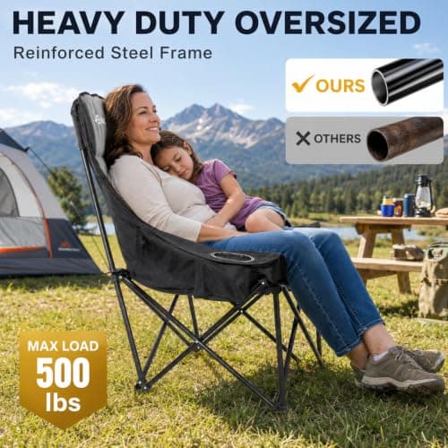 Oversized Camping Chair, Padded Camping Chairs for Adults view 5