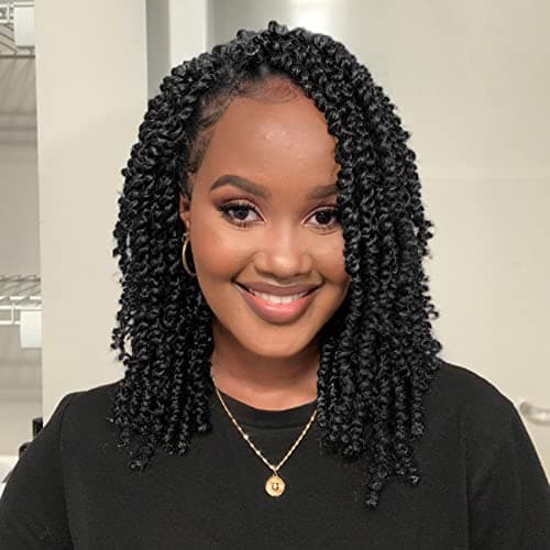 Callia Passion Twist Hair 12 Inch Passion Twist Crochet Hair 9Packs PreLooped Crochet Hair for Black Women PreTwisted Crochet Passion Twist Hair 1B — image 1