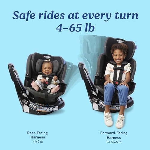Graco EasyTurn 360 2-in-1 Rotating Convertible Car Seat, 360 Degree Rotating Infant to Toddler Rotating Car Seat, 2 Modes Rear and Forward Facing, Slim Design view 2