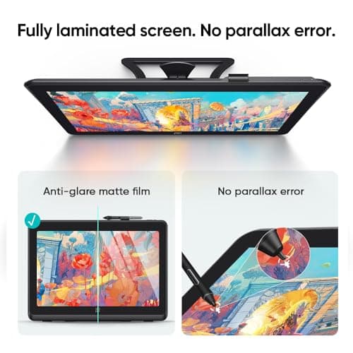 XPPen Artist 22 Plus 130% sRGB Drawing Tablet with Screen, 16.7 Million Colors Art Tablet with 16384 Pressure Stylus, Full Laminated, Anti-Glare Display Computer Graphic Tablet (22 inch) view 4