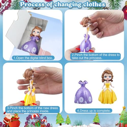 Princess Advent Calendar 2026 Girls, Princess Deformation Toys 24 Days Christmas Countdown Calendar Creative Xmas Gifts for Kids Teens view 2