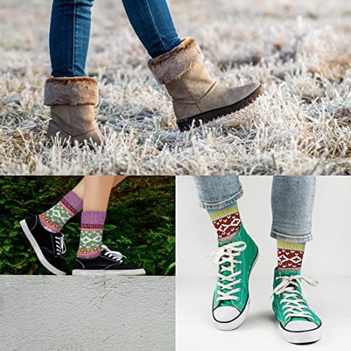 FYC Socks for Women Warm Wool Winter Women Socks, Women Christmas Gift | Women Christmas Gift Birthday,Stretchy Cuffs,Cozy House Socks,Outdoor Winter & Boot Socks,Gifting & White Elephant Exchanges view 3