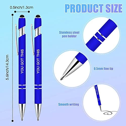 Greengines 10 Pcs Inspirational Pens Bulk, Motivational Ballpoint Pen with Stylus Tip Funny Ink Pens in Bulk Inspirational Gifts for Women Coworkers Office Supplies Black Ink… view 2