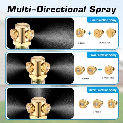 Mellbree Misters for Outside Patio, Standing Outdoor Hose Misting Cooling System, Portable Water Mister for Patio, BBQ, Pool, Garden, Bird Bath, Tanning, Mist Sprinkler for Plants, 80 Inch Blue view 3