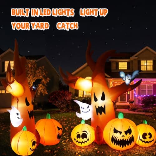 7.9 FT Halloween Inflatable Spooky Tree Outdoor Decor with Built-in LED Lights, Blow Up Yard Decoration for Haunted House Garden Lawn Halloween Party view 4