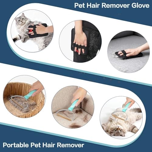 3 in 1 Carpet Rake for Pet Hair Removal, Reusable Pet Hair Remover Broom with 54" Adjustable Long Handle, Dog Cat Carpet Scraper Brush Tool Kit for Cleaning, Dog Fur Broom for Rugs, Mats, Couch view 4