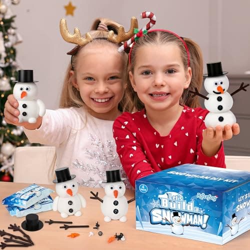 4 Pack Christmas Crafts, Air Dry Clay Snowman Kit for Winter Event Games | Toddler Craft Supplies, Build a Snowman Kit, Christmas Stocking Stuffers, Xmas DIY Winter School Family Party Supplies view 6