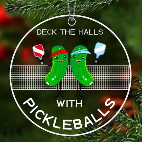 Pickleball Ornament, Pickle Ball Ornaments for Christmas Tree, Acrylic Sports Ornaments, Funny Pickleball Gifts for Women Men, Pickle Lover Gifts — image 1