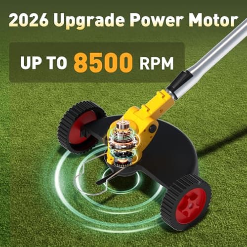 20V Cordless Weed Wacker and Leaf Blower Combo Kit with 2 Batteries, Electric String Trimmers with 11 Pcs Blades for Makita Battery Grass Trimmer Lawn Mower Eater Brush Cutter Yard Garden Tool YellowC view 5