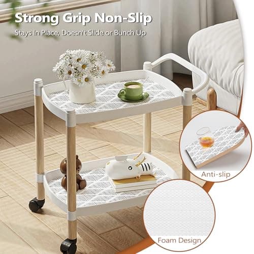 CLENAT Drawer and Shelf Liner for Kitchen Cabinets, Non-Adhesive Strong Grip Thickened Cabinet Liners for Shelves, Non-Slip Mats Shelving Paper Protect Cupboard, Dresser, Pantry | Gray, 11.8" x 10FT view 2