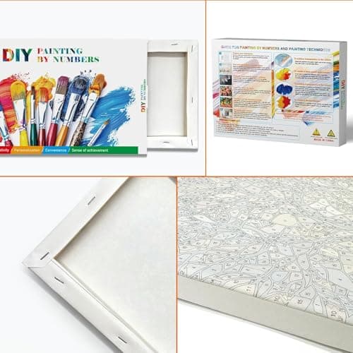 igoodom Framed Paint by Numbers Kit for Adults Beginner, Red Trees Easy Paint by Number Kits on Canvas with Easel, DIY Adults' Paint-by-Number Kits for Gift Home Wall Decor 8x12inch view 6