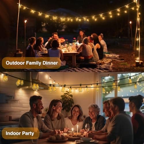 DAYBETTER 150FT Solar String Lights Outdoor Waterproof with Remote & USB Port Dimmable & Timmer,Solar Patio Lights 47+1 LED Shatterproof Bulbs 8 Light Modes,String Lights for Outside Camping Backyard view 7