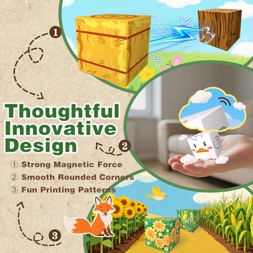 Rurvale Magnetic Blocks 1 Inch - 150PCS, Magnet Building Cubes, Preschool Montessori STEM Learning Sensory Toys for 3+ Year Old Boys Girls Birthday Gift, Toys for Kids Aged 3 4 6 7 8 9 10+ view 4