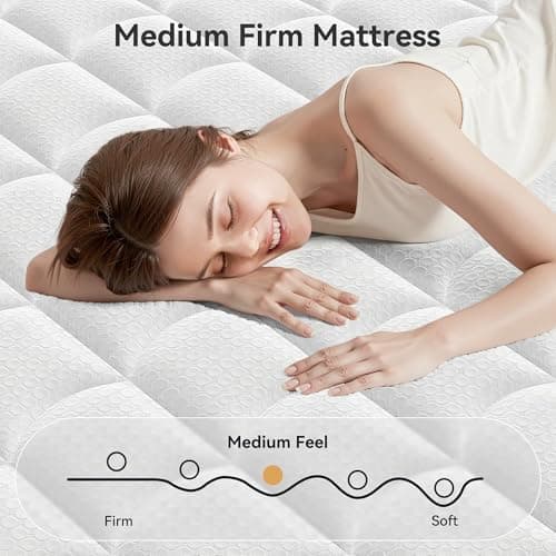 Queen Mattress, 12 Inch Mattress Queen Size in a Box with Memory Foam and Individual Pocket Springs for Motion Isolation, Pressure Relief, Medium Firm Feel, Cool&Comfortable Sleep, Breathable view 6