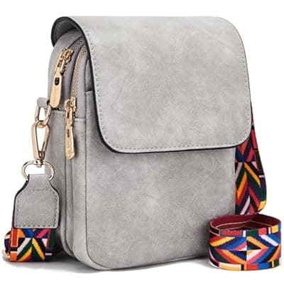 Soperwillton Crossbody Bags for Women Vegan Leather Purse Small Shoulder Handbags with Wide Adjustable Strap