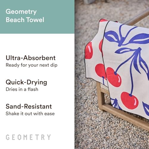 GEOMETRY Micro-Loop Beach Towel – Spring & Summer Collection – Quick-Dry, Sand-Resistant, Ultra-Absorbent Compact Towel for Beach & Travel (Abstract Life) view 4