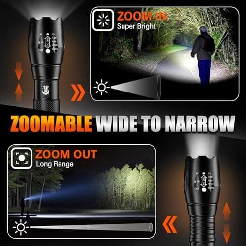 Dream Master Stocking Stuffers Men,2 Pack LED Flashlights High Lumens with 6 AAA Batteries,5 Modes Mini Waterproof Tactical Bright Flashlight Camping Hiking,Mens Gifts Christmas,Gifts Men Dad view 2
