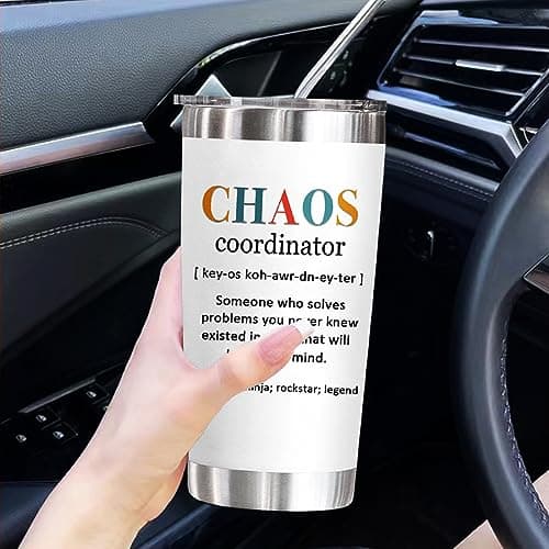 YXOTJHS Chaos Coordinator Tumbler, Chaos Coordinator Gifts for Women Boss Lady Coworker Manager Teacher Assistant Mom-Thank You Gift, Birthday Gifts for Women-20 Oz Stainless Steel Tumbler view 7